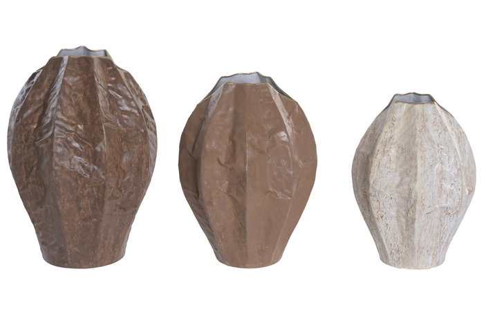 DKD Home Decor Set de 3 Jarrones de Metal Diseño Calabaza 25x25x35 cm DKD Home Decor Set de 3 Jarrones de Metal Diseño Calabaza 25x25x35 cm