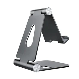 AISENS Soporte Ajustable de Sobremesa Tamaño M (2 Pivotes) para Móvil y Tablet, Gris