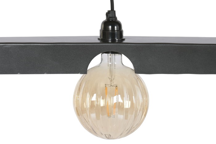 DKD Home Decor Lampara Techo Vintage Marron Negro Hierro Acacia 16 x 26 x 116 cm