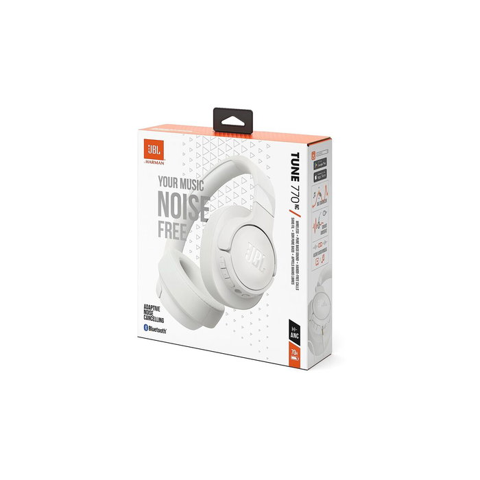 JBL Tune 770NC Auriculares Inalámbricos Blancos con Micrófono y Cancelación de Ruido Adaptativa