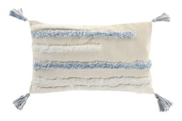 DKD Home Decor Cojín de Poliéster con Aplicaciones Blanco 50x30