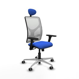 PIQUERAS Y CRESPO Silla de oficina Motilla con mecanismo Sincro, Azul y Blanco
