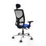 PIQUERAS Y CRESPO Silla de oficina Motilla con mecanismo Sincro, Azul y Blanco