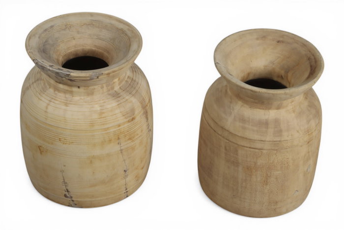 DKD Home Decor Jarrón de Madera Nepal Surtido Natural