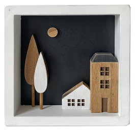 DKD Home Decor Decoración de Madera Casitas Blanco