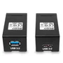 Lindy 42707 Extensor Audio/Video AV Transmisor Receptor por Fibra Óptica, Negro, 200 m, LC a LC, Alimentación 5V DC