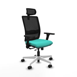PIQUERAS Y CRESPO Silla de oficina Haches con mecanismo Sincro/Traslack Turquesa y Negro