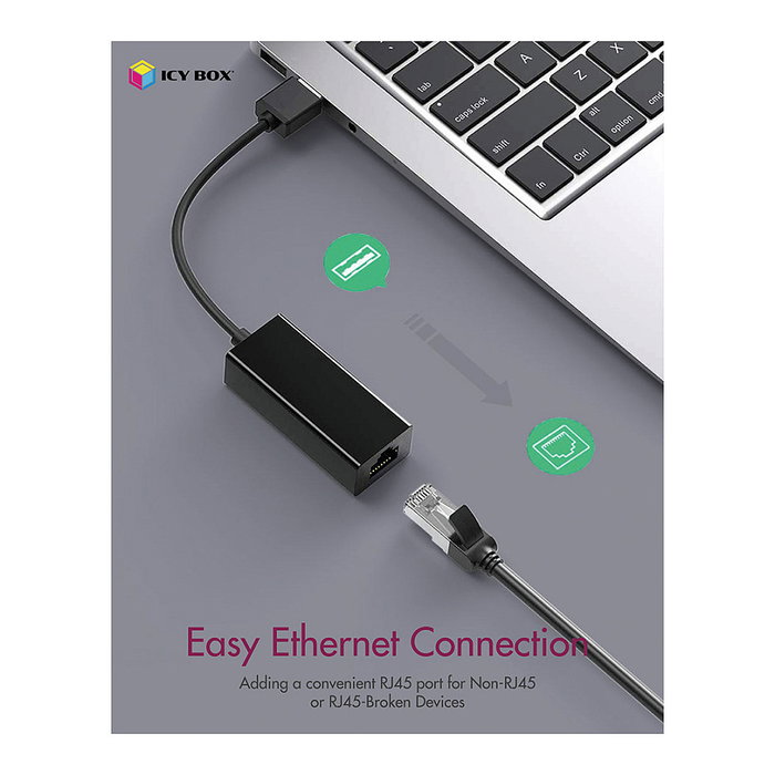 ICY BOX IB-AC501a Adaptador USB 3.2 Gen1 a Gigabit Ethernet Negro ICY BOX IB-AC501a Adaptador USB 3.2 Gen1 a Gigabit Ethernet Negro