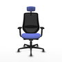 PIQUERAS Y CRESPO Silla de oficina Mardos con mecanismo Sincro/Traslack, Azul claro y Negro