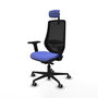 PIQUERAS Y CRESPO Silla de oficina Mardos con mecanismo Sincro/Traslack, Azul claro y Negro
