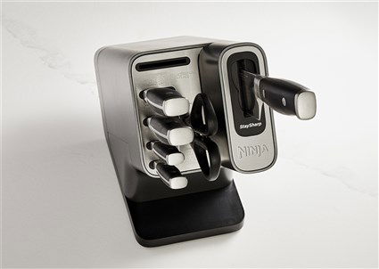 Ninja K32006EU Set de 6 Piezas Taco con Afilador Integrado, 5 Cuchillos, Tijeras Ninja Foodi de Acero Inoxidable Alemán Forjado