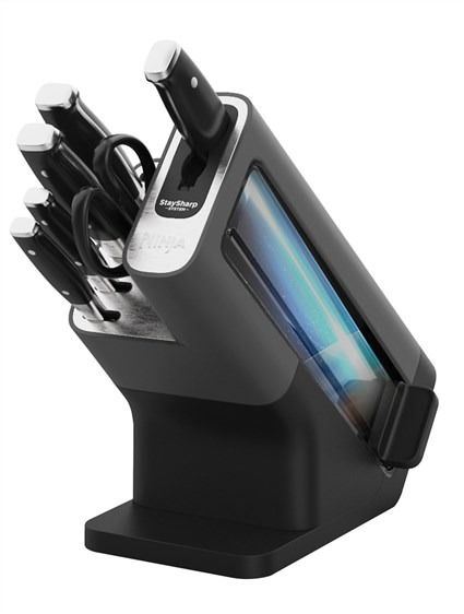 Ninja K32006EU Set de 6 Piezas Taco con Afilador Integrado, 5 Cuchillos, Tijeras Ninja Foodi de Acero Inoxidable Alemán Forjado