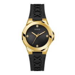 Guess Reloj GW0599L2 para Mujer con Correa Negra y Caja Dorada