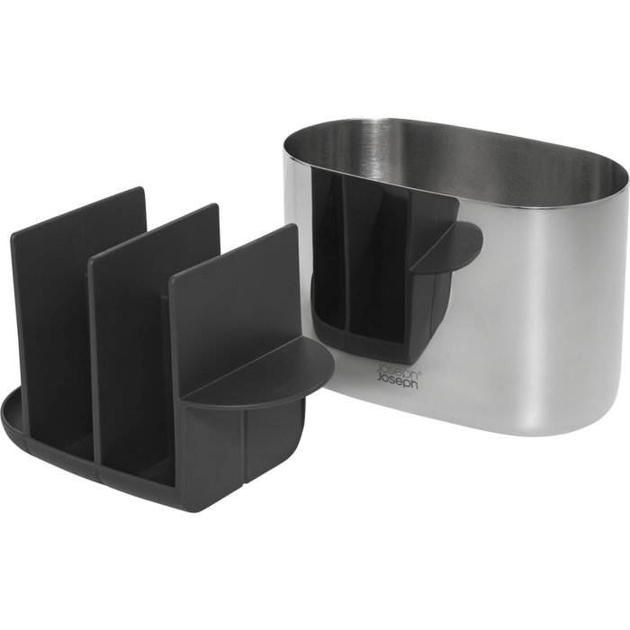 Joseph Joseph EasyStore Luxe Porta Cepillos de Dientes Grande de Acero Inoxidable