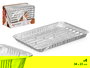 Kinvara Set 4 Bandejas Aluminio Rectangular Grill Calada 34 x 23 cm Plata (Set de 24)