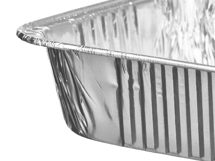 Kinvara Set 4 Bandejas Aluminio Rectangular Grill Calada 34 x 23 cm Plata (Set de 24)