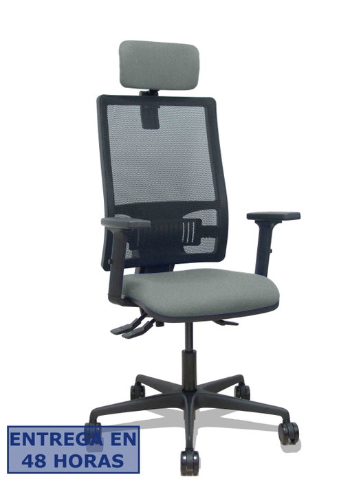 PIQUERAS Y CRESPO Bormate Silla de Oficina Gris y Negro con Mecanismo Asincro PIQUERAS Y CRESPO Bormate Silla de Oficina Gris y Negro con Mecanismo Asincro