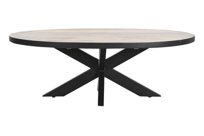 DKD Home Decor Mesa de Centro Metal y Mango Natural y Negro 130x70x45 DKD Home Decor Mesa de Centro Metal y Mango Natural y Negro 130x70x45