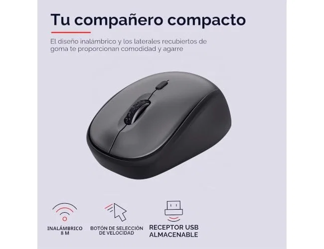 Trust Yvi+ Ratón Inalámbrico Óptico 1600 DPI Negro Trust Yvi+ Ratón Inalámbrico Óptico 1600 DPI Negro
