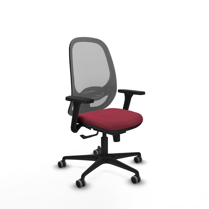 PIQUERAS Y CRESPO Silla de oficina Cilanco con mecanismo Sincro, Tela Granate y Malla Gris PIQUERAS Y CRESPO Silla de oficina Cilanco con mecanismo Sincro, Tela Granate y Malla Gris