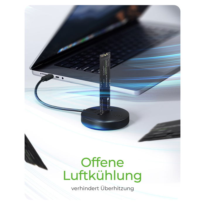 ICY BOX IB-1610MCD-C31 Docking Station para SSD M.2 NVMe y SATA USB 3.2 Gen 2 Type-C, Compatible con Windows, Mac, Linux