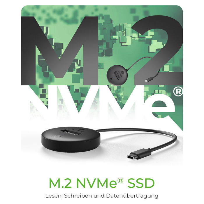 ICY BOX IB-1610MCD-C31 Docking Station para SSD M.2 NVMe y SATA USB 3.2 Gen 2 Type-C, Compatible con Windows, Mac, Linux