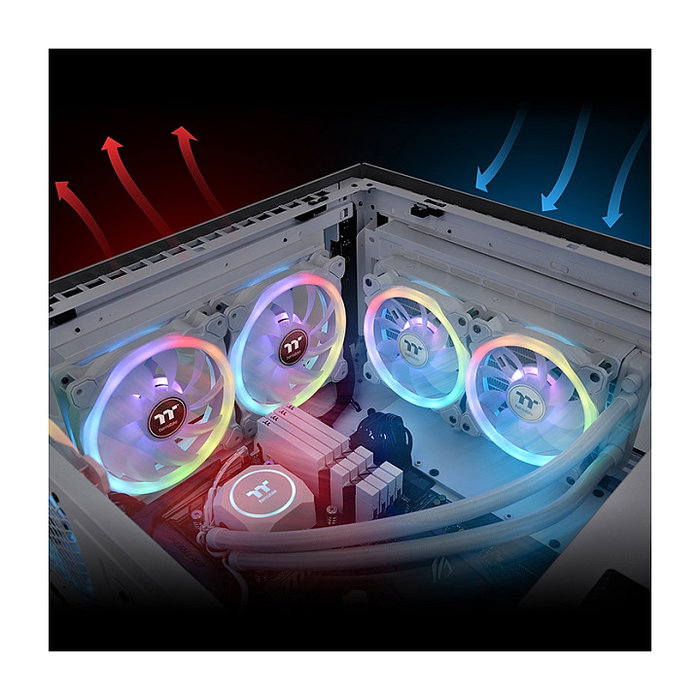 Thermaltake SWAFAN 12 RGB Radiator Fan TT Premium Edition White 3 Pack Ventilador para PC
