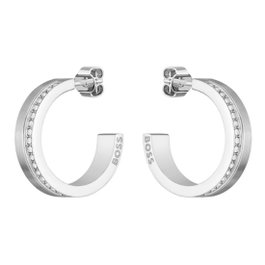 Boss Pendientes de Acero Inoxidable Gris