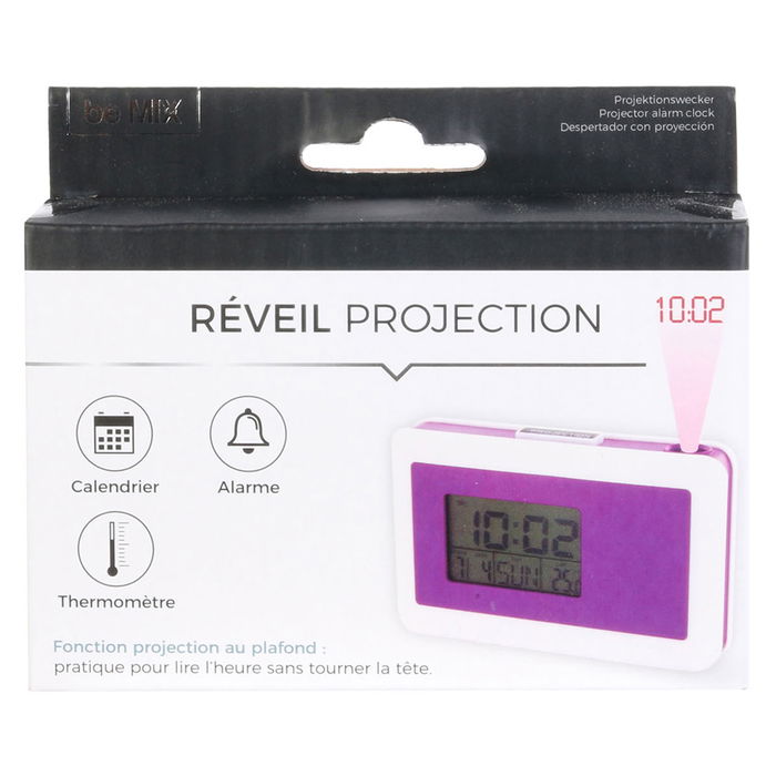 Be Mix Despertador Con Proyector 13x8 - Calendario, Termómetro, Alarma, Snoozer (Pilas AA No Incluidas, Colores Surtidos)