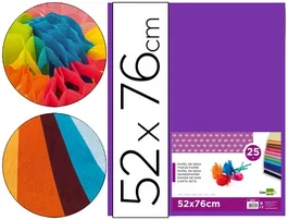 Liderpapel Papel de seda Violeta 52x76 cm, 25 hojas