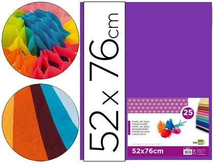 Liderpapel Papel de seda Violeta 52x76 cm, 25 hojas Liderpapel Papel de seda Violeta 52x76 cm, 25 hojas