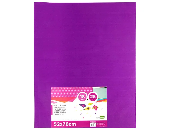 Liderpapel Papel de seda Violeta 52x76 cm, 25 hojas Liderpapel Papel de seda Violeta 52x76 cm, 25 hojas