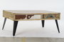 DKD Home Decor Mesa de Centro de Mango y Metal Marrón