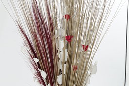 DKD Home Decor Ramo Natural Marrón Rojo 40 x 150 x 40 cm Flores Secas (2 Unidades)