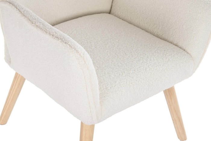 DKD Home Decor Butaca Scandi Crema Natural 75 x 96 x 65 cm