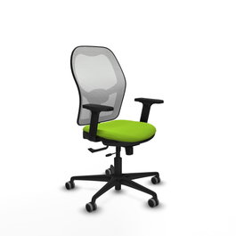 PIQUERAS Y CRESPO Silla de oficina Jorquera Pistacho/Blanco con mecanismo Sincro/Traslack
