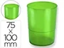 Q-connect Cubilete portalapices verde translucido plastico diametro 75 mm alto 100 mm