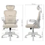 Drift DRAIR35 Silla Gaming Ergonómica con Respaldo de Malla, Reclinable 90-120°, Reposabrazos, Blanco y Beige, para Videojuegos y Oficina, Soporta 120 kg