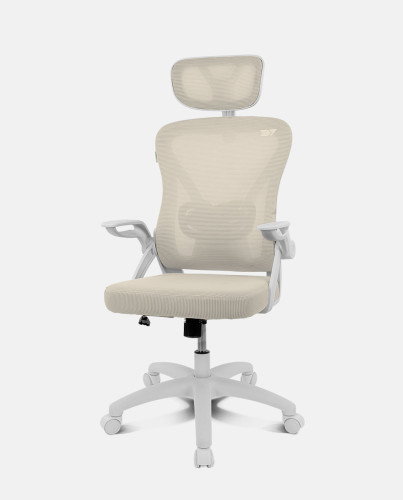 Drift DRAIR35 Silla Ergonómica Gaming Oficina, Reposabrazos Abatibles, Respaldo de Malla, Beige