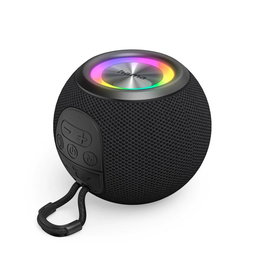 Hama Altavoz Ball Shape Mono Negro - 5W, Iluminación LED 5 Modos, True Wireless Stereo, 10h Batería, Bluetooth 5.3, USB-C