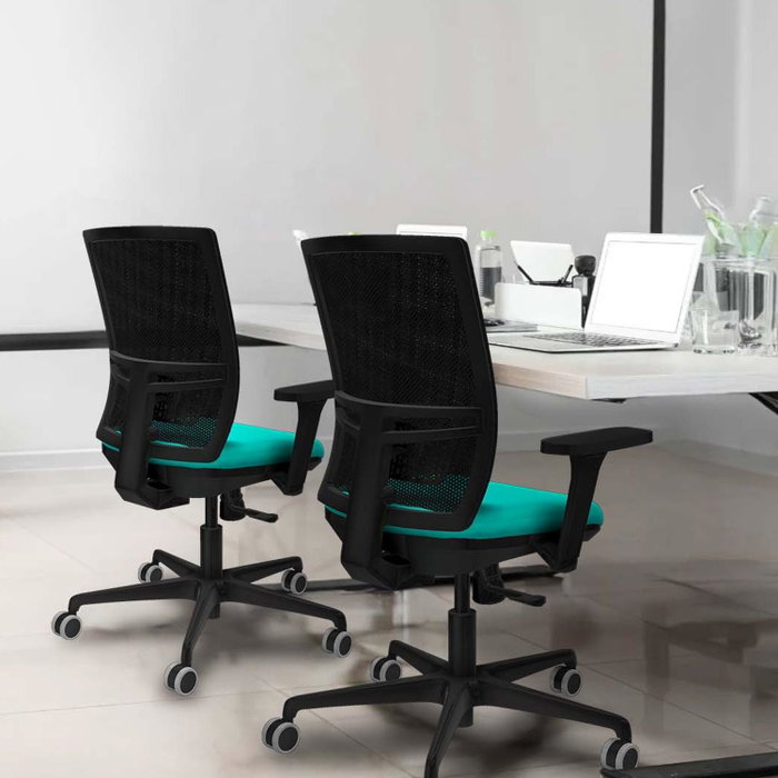PIQUERAS Y CRESPO Silla de oficina Yunquera con Mecanismo Sincro, Gris y Negro