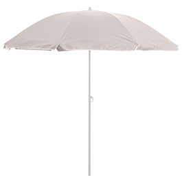 Outfit Sombrilla de Playa Gris Claro, Diámetro 180 cm, Protección UV 50, Poliéster 190T, Tubo de Metal Estable