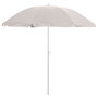Outfit Sombrilla de Playa Gris Claro, Diámetro 180 cm, Protección UV 50, Poliéster 190T, Tubo de Metal Estable