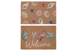 DKD Home Decor Felpudo Mediterraneo Multicolor 40 x 60 cm (6 Unidades) Fibra Coco Goma