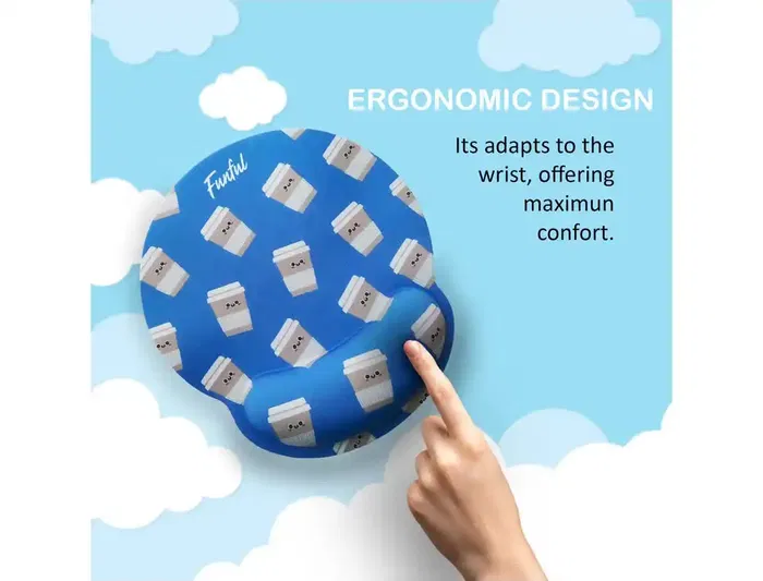 Wondee Alfombrilla de ratón ergonómica de gel funful, antideslizante, 250x230 mm