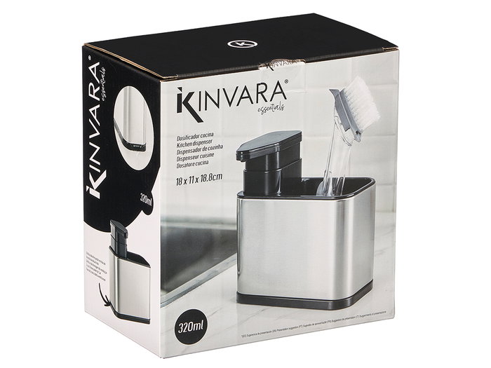 Kinvara Dosificador de Cocina con Compartimento, Acero Inoxidable, Dimensiones 18 x 19 x 11 cm (Set de 12) Kinvara Dosificador de Cocina con Compartimento, Acero Inoxidable, Dimensiones 18 x 19 x 11 cm (Set de 12)