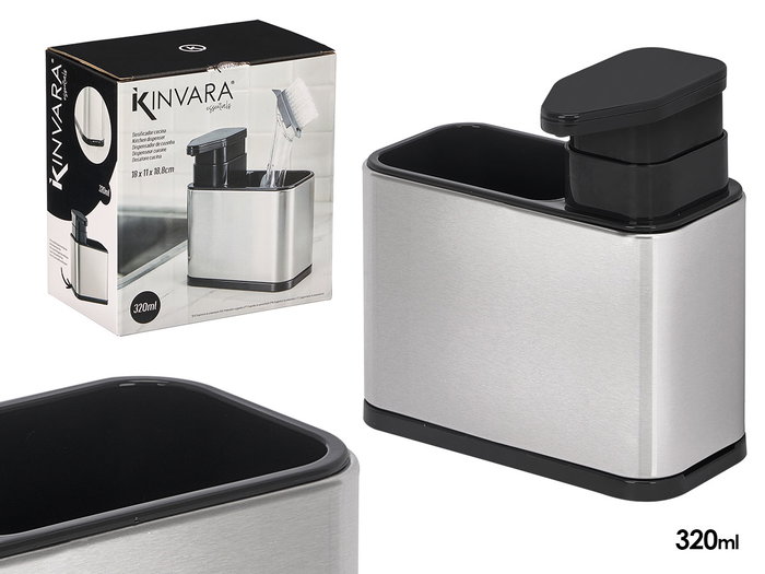 Kinvara Dosificador de Cocina con Compartimento, Acero Inoxidable, Dimensiones 18 x 19 x 11 cm (Set de 12) Kinvara Dosificador de Cocina con Compartimento, Acero Inoxidable, Dimensiones 18 x 19 x 11 cm (Set de 12)