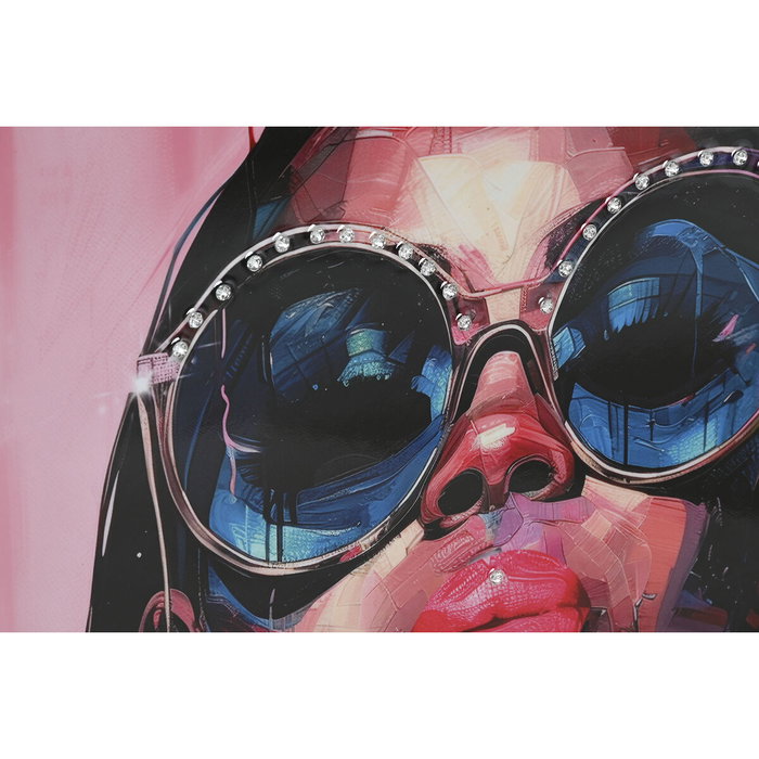 DKD Home Decor Cuadro Lienzo Chica Gafas, Rosa, 50x3x70 cm (Pack de 2)