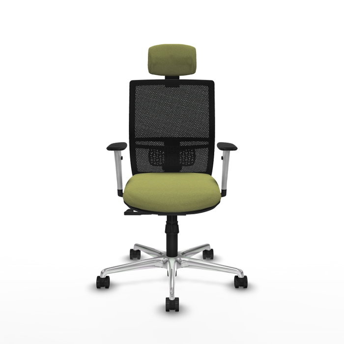 PIQUERAS Y CRESPO Silla de oficina Yunquera con mecanismo Sincro, Verde oliva y Negro