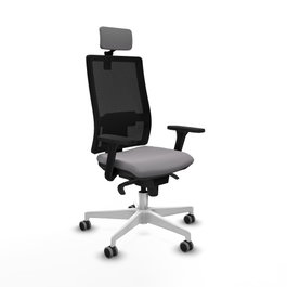 PIQUERAS Y CRESPO Silla de oficina Horna con mecanismo Sincro, Gris y Negro